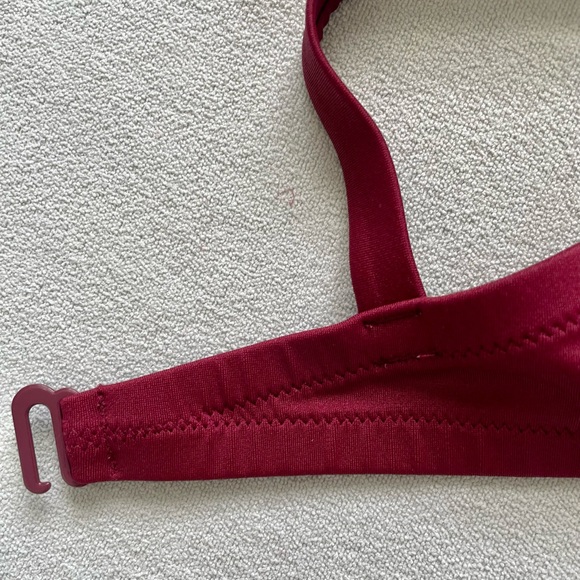 FINAL SALE $9 // J. CREW Burgundy Bikini Top No Underwire Push-Up - Picture 5 of 14
